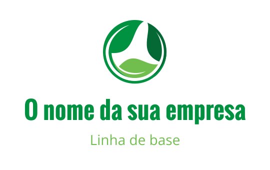 Design de logo moderno em verde com forma circular e elementos de folhas