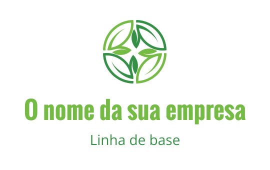 Design de logo moderno em verde com padrão circular de folhas