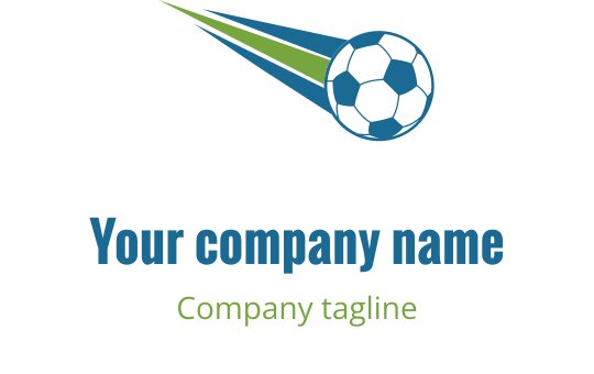 Logo em teal e limão com formato estilizado de futebol