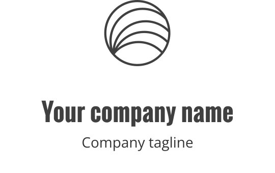 Design de logo circular moderno com linhas curvas em camadas