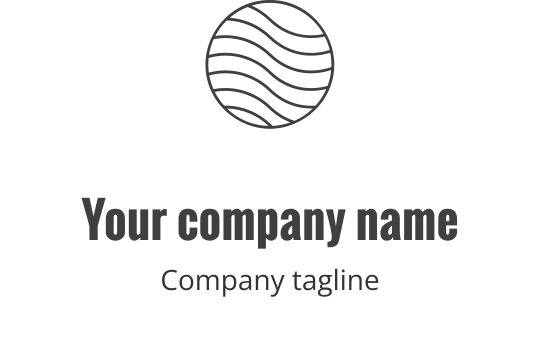 Design de logo circular moderno com linhas onduladas em estilo minimalista