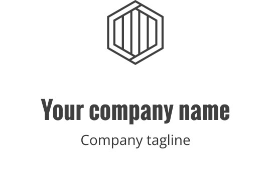 Design de logo monolinear elegante com um padrão contínuo de linha cinza