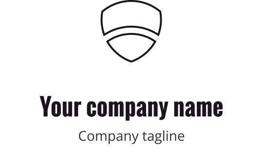Logo design elegante em preto com formas geométricas interconectadas
