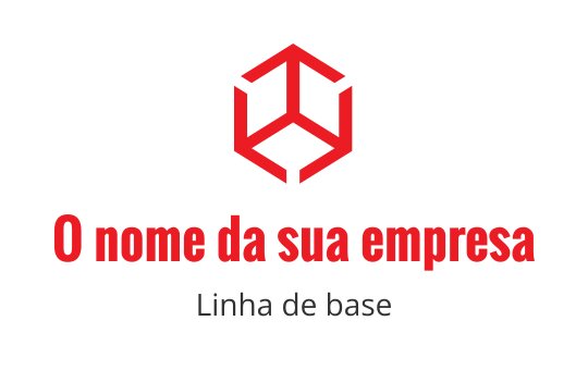 Design de logo hexagonal vermelho moderno com tipografia ousada