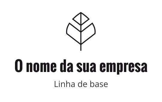 Design de logo minimalista de folha com linhas geométricas e tipografia moderna