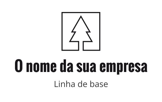 Design de logo minimalista com uma árvore estilizada em um quadro quadrado