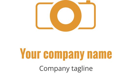 Design de logo de câmera elegante em dourado com estética moderna e sofisticada