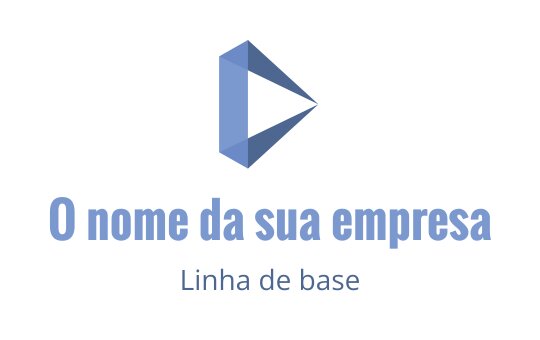Design de logo geométrico moderno em azul com forma triangular