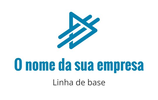 Design de logo moderno em azul com formas e linhas triangulares dinâmicas