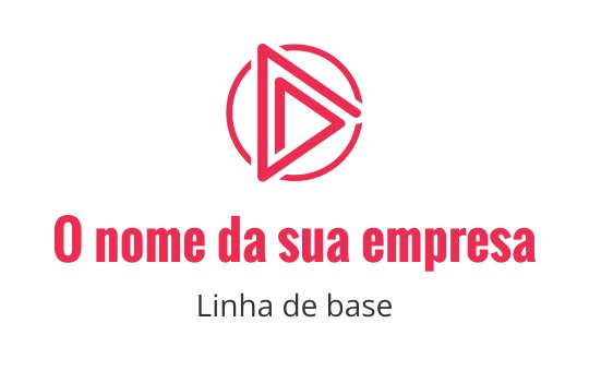 Logo moderno em vermelho e preto com um símbolo de play triangular