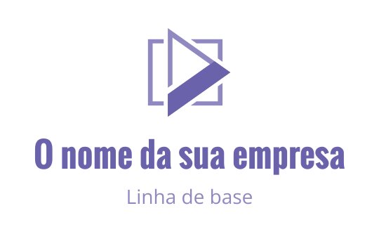 Design de logo moderno com um botão de play dentro de um quadro quadrado