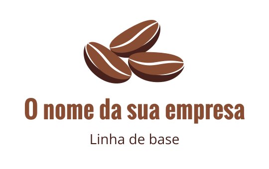 Logo de grãos de café com três grãos marrons estilizados