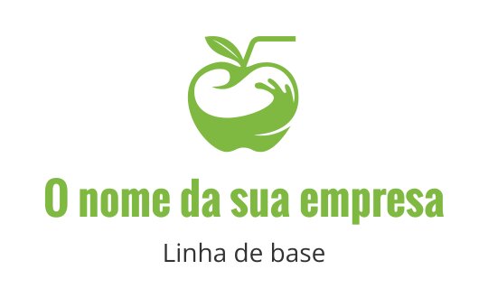 Design de logo moderno de maçã verde com elementos de mão e folha