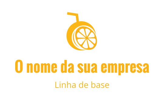 Design de logo moderno em laranja com canudo e frutas fatiadas