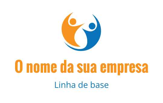 Design de logo colorido com duas figuras abstratas em laranja e azul