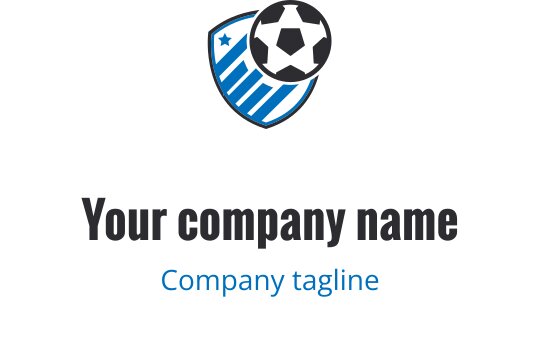 Logo moderno em cinza e verde-água com uma bola de futebol estilizada
