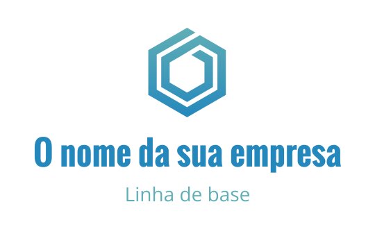 Design de logo hexagonal moderno em tons de azul gradiente