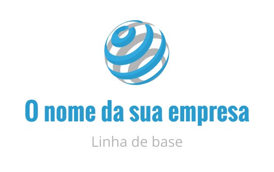 Logo design moderno em azul e branco com listras curvas