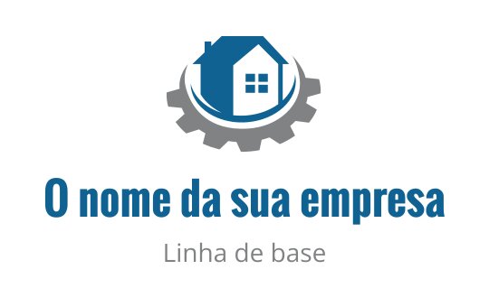 Design de logo moderno com uma casa dentro de uma forma de engrenagem