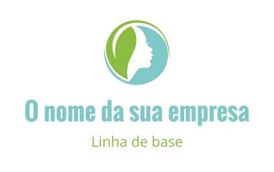 Design de logo elegante com uma silhueta de perfil dentro de uma forma circular verde e azul