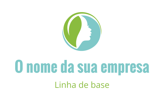 Design de logo moderno com uma silhueta de perfil dentro de uma forma circular verde e azul