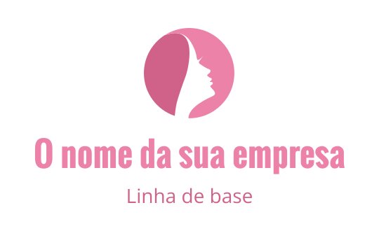 Design de logo elegante em silhueta rosa com o perfil de uma mulher
