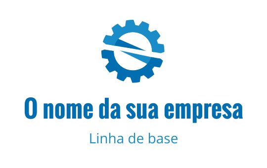 Design de logo moderno azul com engrenagem e elemento de movimento