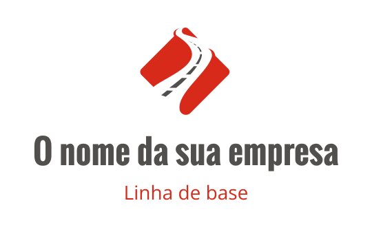 Design de logo dinâmico com uma estrada vermelha e formas abstratas
