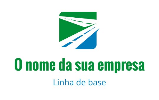 Design de logo moderno com gráfico de estrada verde e azul