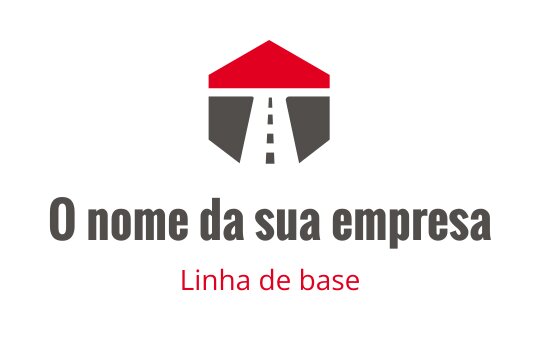 Design de logo moderno com um telhado vermelho e elementos de estrada