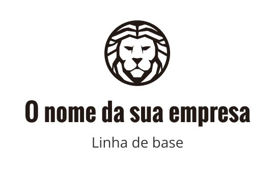 Logótipo de leão preto com um design moderno, representando força e coragem na indústria dos tigres.