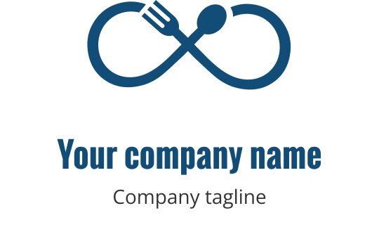 Logo em teal com design de infinito apresentando formas de garfo entrelaçadas