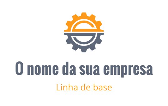 Design de logo moderno de engrenagem em laranja e cinza com elementos circulares