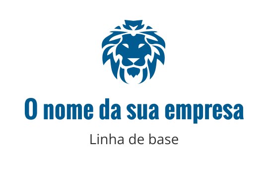 Logotipo em azul-água com um leão estilizado, representando força e coragem na indústria do tigre.