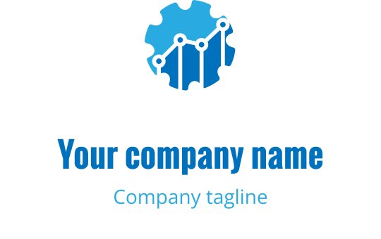 Design de logo moderno com elementos de gráfico de linha azul