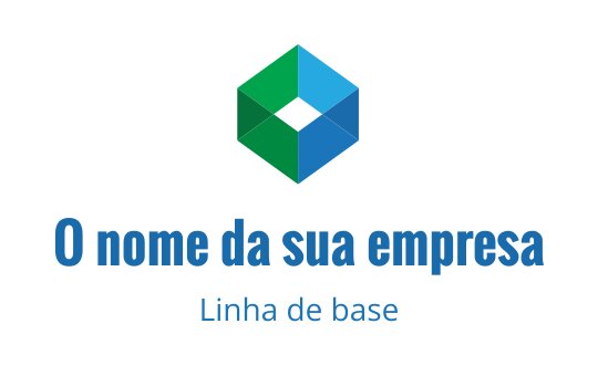 Design de logo moderno e geométrico com forma hexagonal verde e azul