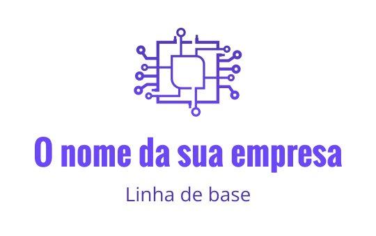 Design de logo moderno em roxo com um circuito e forma central