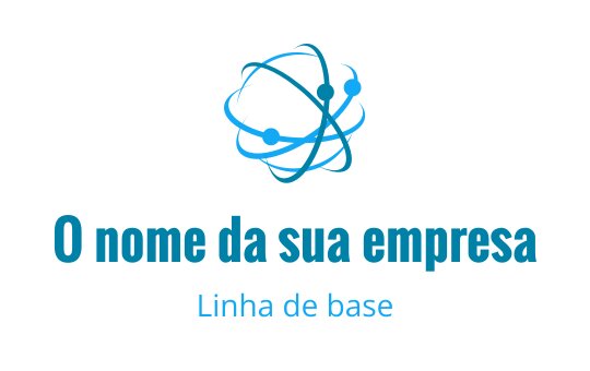 Design de logo moderno em azul com uma estrutura atômica abstrata
