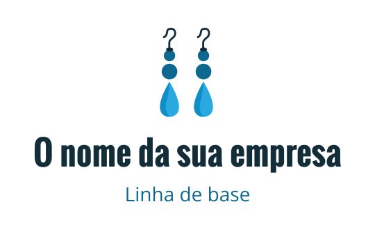 Design de logo elegante de brincos com contas azuis e formas de gota