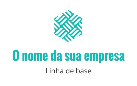 Design de logo hexagonal geométrico com elementos de padrão teal entrelaçados