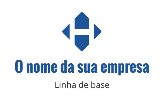 Design de logo moderno em azul com a letra H estilizada e formas geométricas