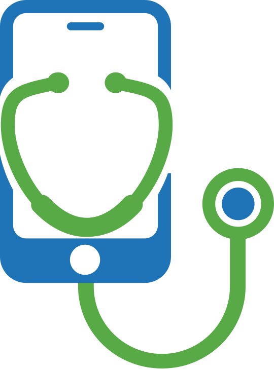 Design de logo moderno com um estetoscópio nas cores limão e teal