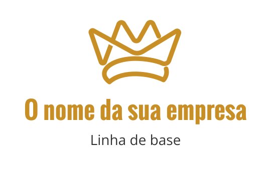 Design de logo de coroa elegante em dourado com contorno moderno