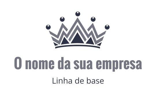 Design de logo de coroa elegante em tons de azul escuro e cinza