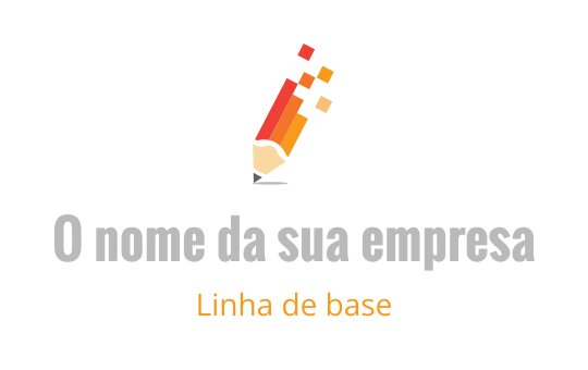 Design de logo criativo com um lápis e acentos vibrantes em vermelho e laranja