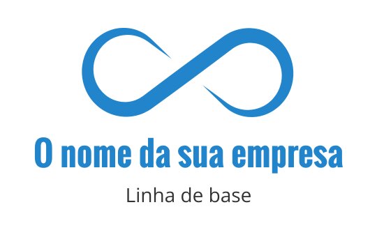Design de logo infinito azul moderno com curvas elegantes e tipografia ousada