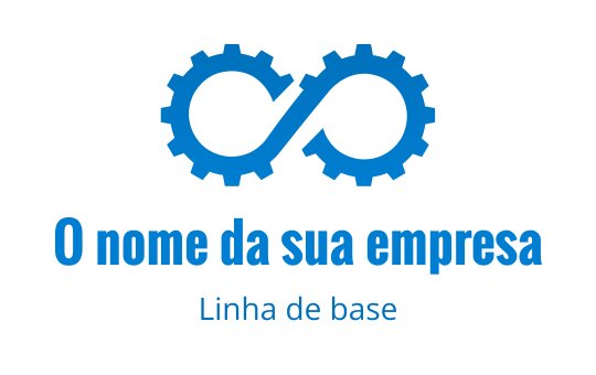 Design de logo infinito azul moderno com engrenagens entrelaçadas