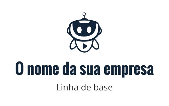 Logo de robô divertido com expressão amigável e formas arredondadas