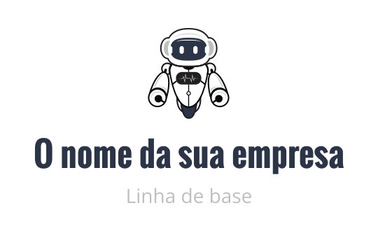 Logo de robô divertido com expressão amigável e tipografia ousada