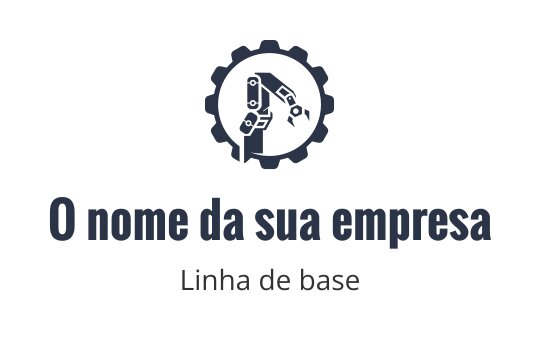 Design de logo moderno com um braço robótico dentro de uma forma de engrenagem